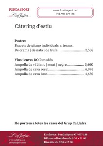 Càtering d'estiu Grup Cal Jafra