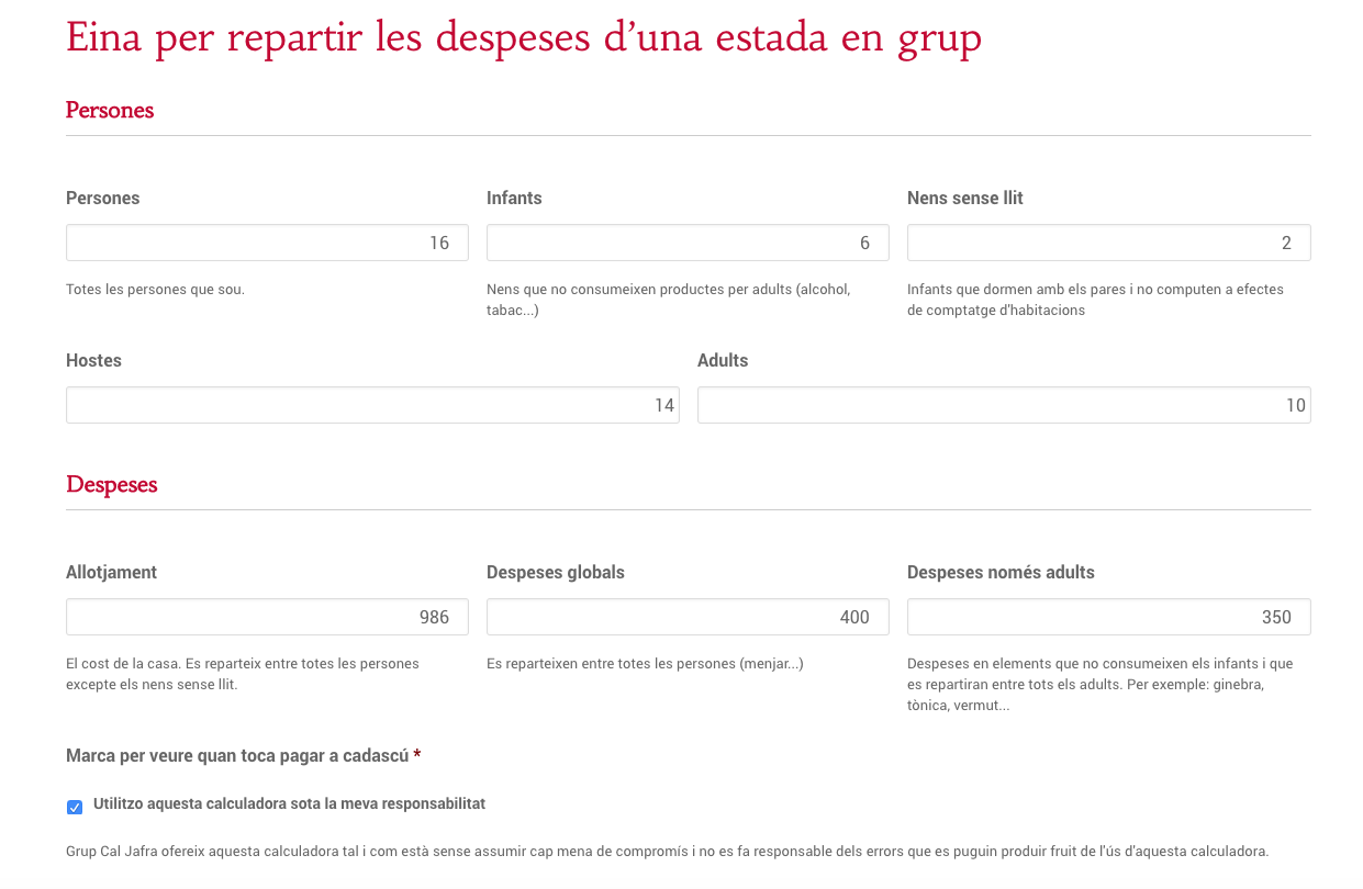 herramienta para calcular gastos